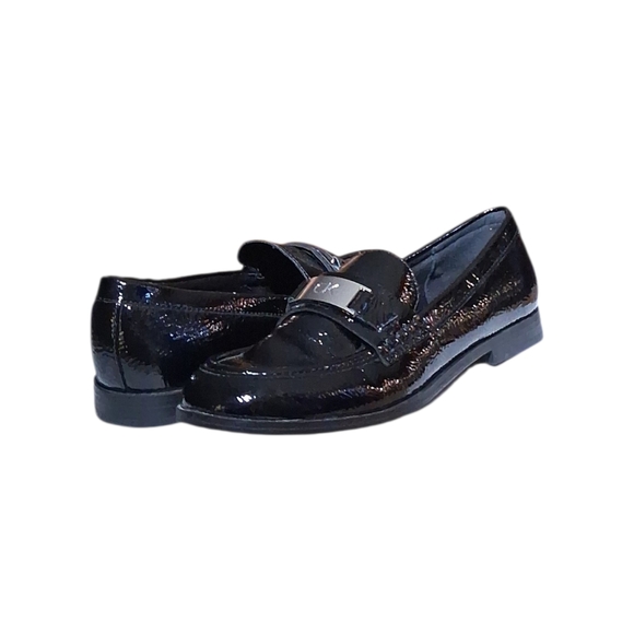 Calvin Klein Shoes Women’s 7 M Black Loafers Slip On Patent Leather New - Picture 5 of 6